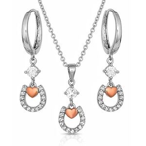 Montana Silversmiths Hoofprints On my Heart Horseshoe Jewelry Set NEW Retail $95
